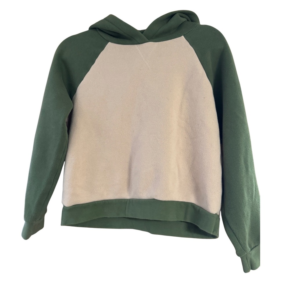 NOT FOR SALE Madewell MWL Green Cream Colorblock Hoodie Sweatshirt Size S